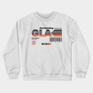 Vintage Glasgow GLA Airport Label Retro Travel Scotland Crewneck Sweatshirt